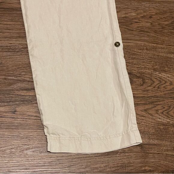 Cynthia Rowley Linen Cargo Pants Beige Khaki Size 8 - Picture 4 of 12